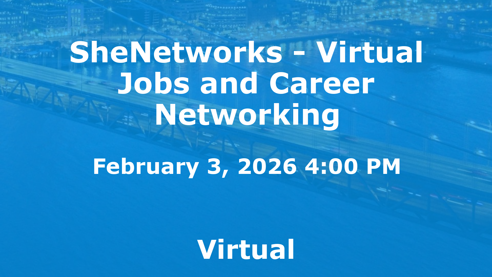 SheNetworks - Virtual Jobs and Career Networking event image